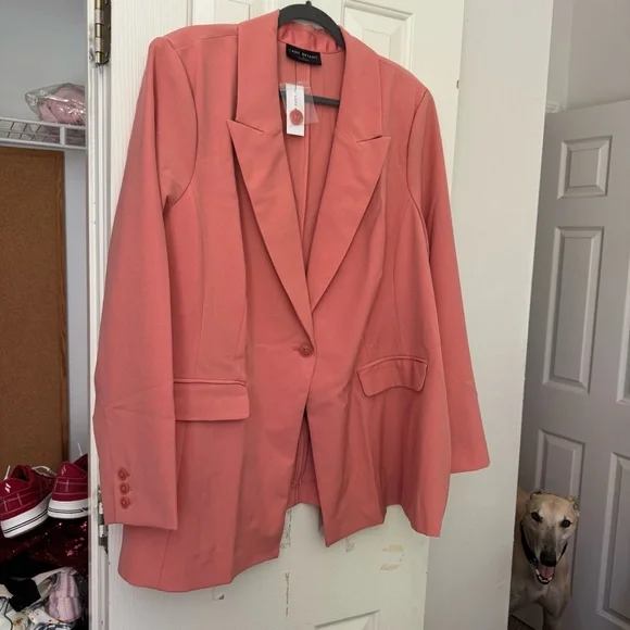 Lane Bryant Pink Blazer Modern Relaxed Fit Never Worn - Picture 1 of 4